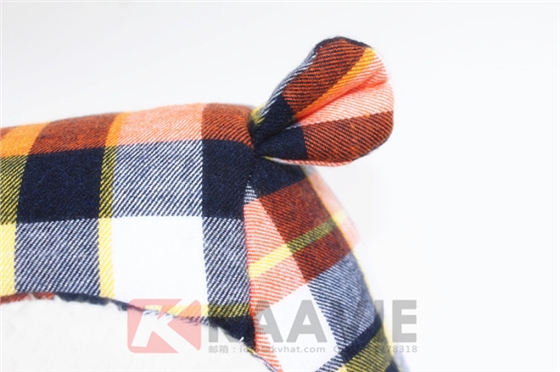 儿童格子雷锋帽