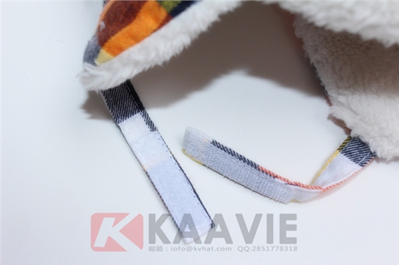 儿童格子雷锋帽