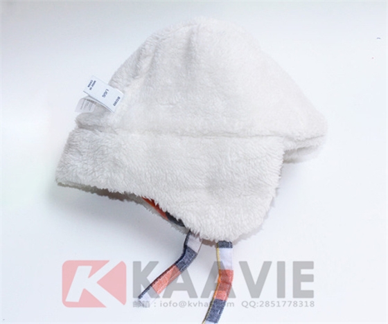 儿童格子雷锋帽