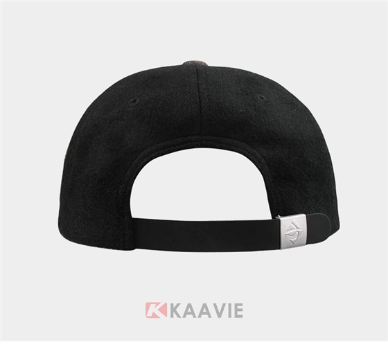 时尚菱格皮革拼接时装帽定做