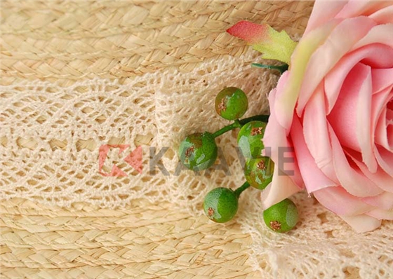 女士玫瑰花蕾丝草帽定做
