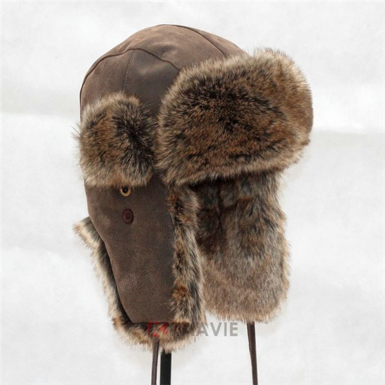 野外质感真皮雷锋帽定做