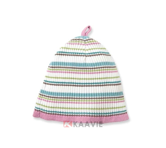 女童婴儿条纹婴儿针织帽 