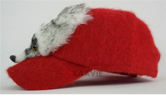 凯维帽业 外贸OEM贴牌订做女士 儿童可爱狐狸棒球帽 秋冬帽子 