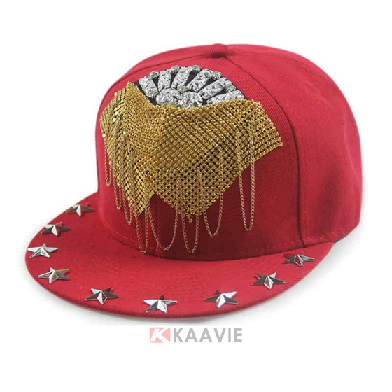 2015新款韩版时尚柳丁链条嘻哈街舞平板帽外贸定做