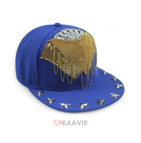 2015新款韩版时尚柳丁链条嘻哈街舞平板帽外贸定做