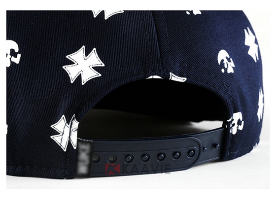 深蓝色印花高端平沿帽 外贸出口专业生产定做 春夏 