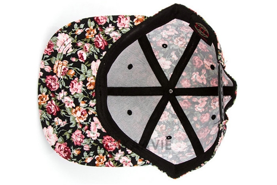 新款印花花朵时装平沿嘻哈帽 春夏遮阳 韩版订制加工 