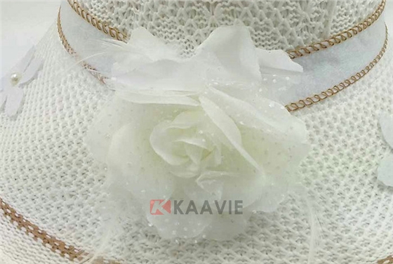 新款女士装饰花夏季户外遮阳草帽 外贸OEM贴牌定做