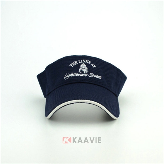 黑色绣花字母LOGO简约遮阳空顶帽 网球帽订做