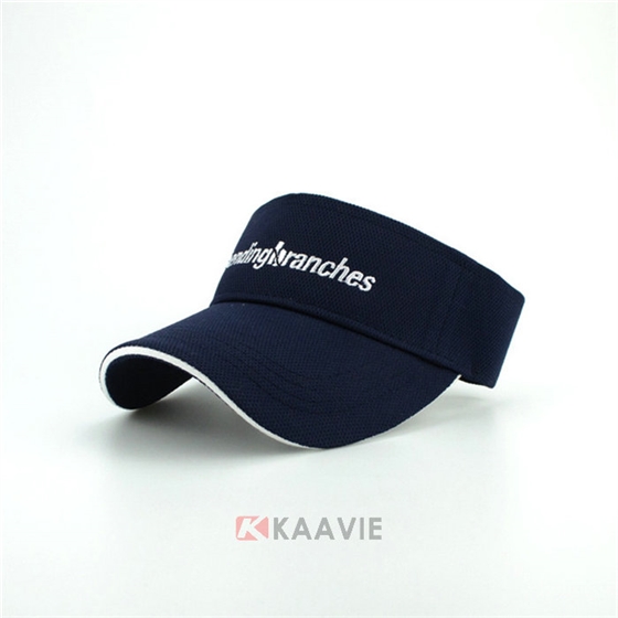 简约绣花纯色遮阳空顶帽 男女款 春夏 广州帽厂订制