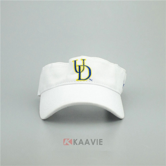 简约白色绣花遮阳空顶帽 网球帽 广州工厂OEM贴牌订做