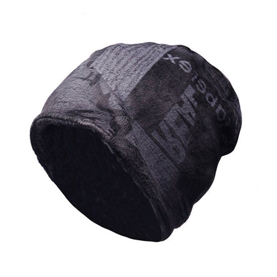 男士复古印花秋冬保暖套头帽 