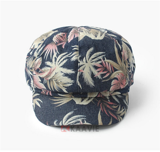 韩版时尚潮流女士印花时装帽 