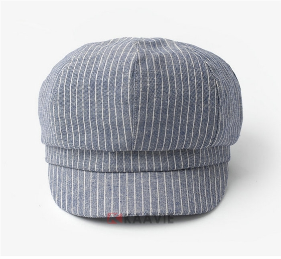 简约条纹时装帽 瓜帽广州工厂专业加工定做