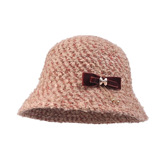女士蝴蝶结简约时装帽 