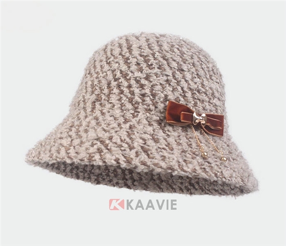 女士蝴蝶结简约时装帽 