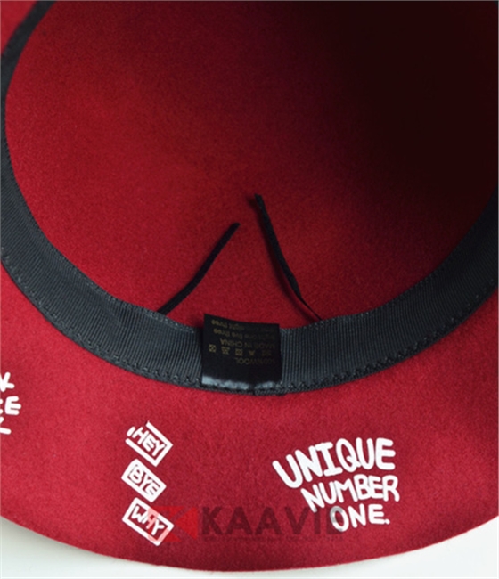 韩版时尚 羊毛印花小圆帽