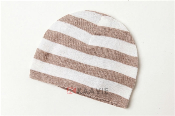 针织布儿童灰白条纹套头帽工厂专业定制订做 