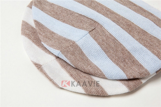 针织布儿童灰白条纹套头帽工厂专业定制订做 