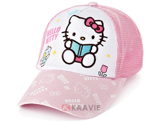 五页棒球帽外贸加工订做 Hello Kitty