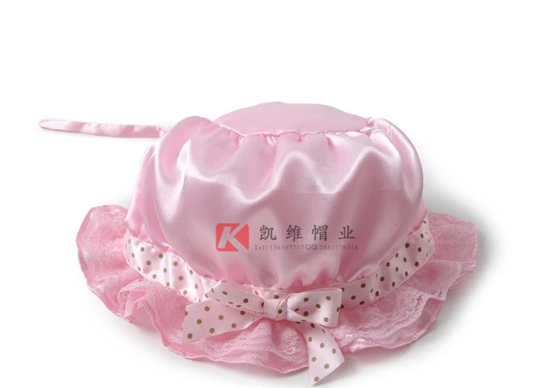 婴幼儿蕾丝边帽 单色光身工艺