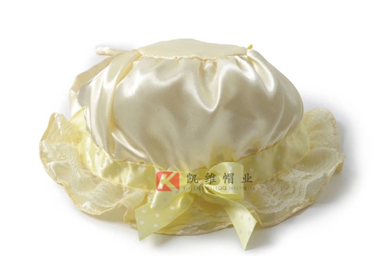 婴幼儿蕾丝边帽 单色光身工艺