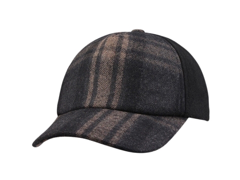 凯维帽业-新款羊毛格子棒球帽定做-BW049