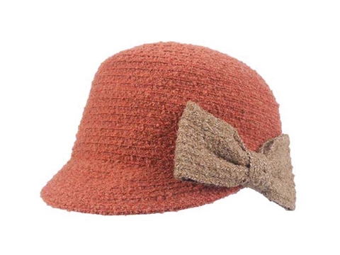 凯维帽业-蝴蝶结针织时尚帽定做-ST016