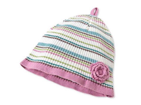 凯维帽业-女童婴儿条纹婴儿针织帽-AM008