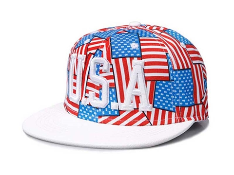凯维帽业-美国国旗USA绣花平板帽定做-PM053