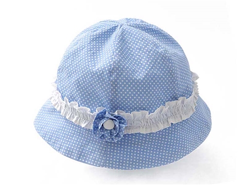 凯维帽业-女童花朵小圆点边帽定做-RM071