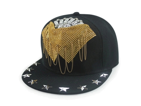 凯维帽业-2015新款韩版时尚柳丁链条嘻哈街舞平板帽外贸定做