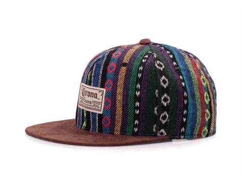 凯维帽业-民族风条纹嘻哈平沿帽外贸出口订制