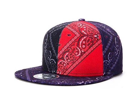 凯维帽业-新款民族风撞色拼接复古印花平沿嘻哈街舞帽