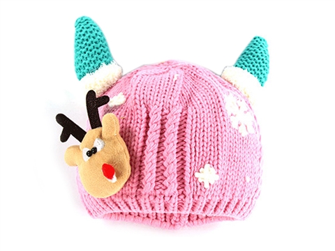 凯维帽业-小耳朵儿童粉色针织帽定做RM194