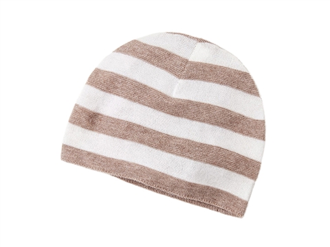 凯维帽业-针织布儿童灰白条纹套头帽工厂专业定制订做