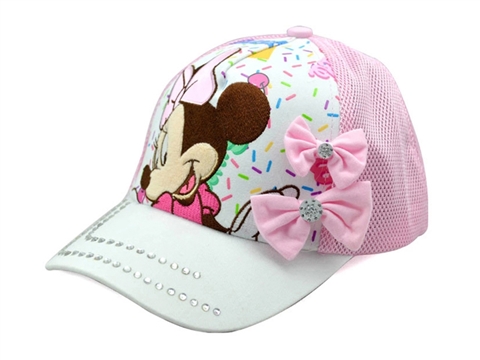 凯维帽业-水晶米老鼠拼接可爱棒球网帽定做RM222