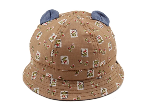 凯维帽业-儿童小耳朵印花遮阳桶帽RM284