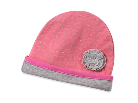 凯维帽业-折叠花粉红色点点可折边儿童套头帽订制定做RM428