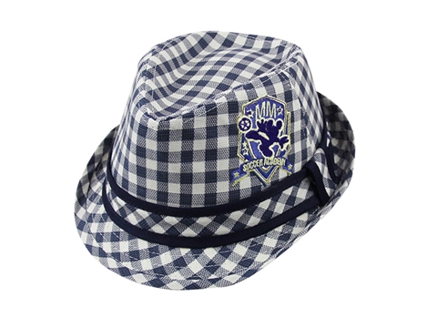 凯维帽业-新款高端格子贴布绣定型礼帽RM433