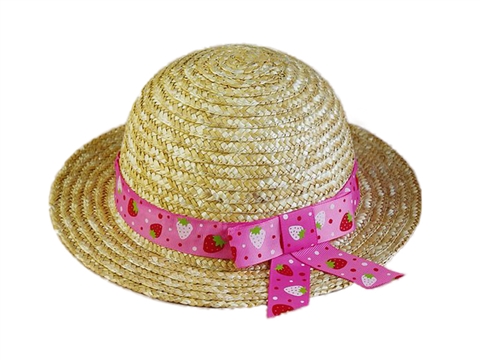 凯维帽业-简约装饰带女童夏季遮阳草帽RR396