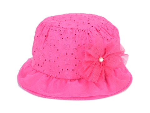 凯维帽业-2015新款装饰花点点女童时装小边帽