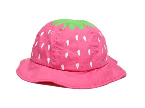 凯维帽业-纯色草莓点点可爱遮阳小边帽RT454