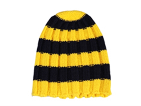 凯维帽业-冬季超厚条纹防风针织帽