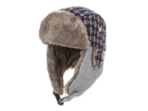 凯维帽业-中性男女款格子拼接雷锋帽定做LF037