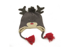 凯维帽业-儿童冬天鹿角可爱针织帽定做-RM028