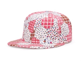 凯维帽业-2015新款女士混色碎花格子嘻哈街舞平沿帽定做 -PM073