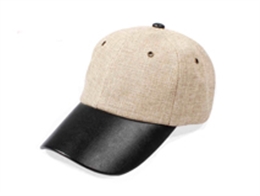 凯维帽业-简约皮革拼接六页帽 棒球帽 外贸出口订做订制 男女款-BM118