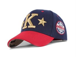 凯维帽业-新款撞色拼接3的绣花字幕LOGO六页棒球帽 高端 夏季 -BM144